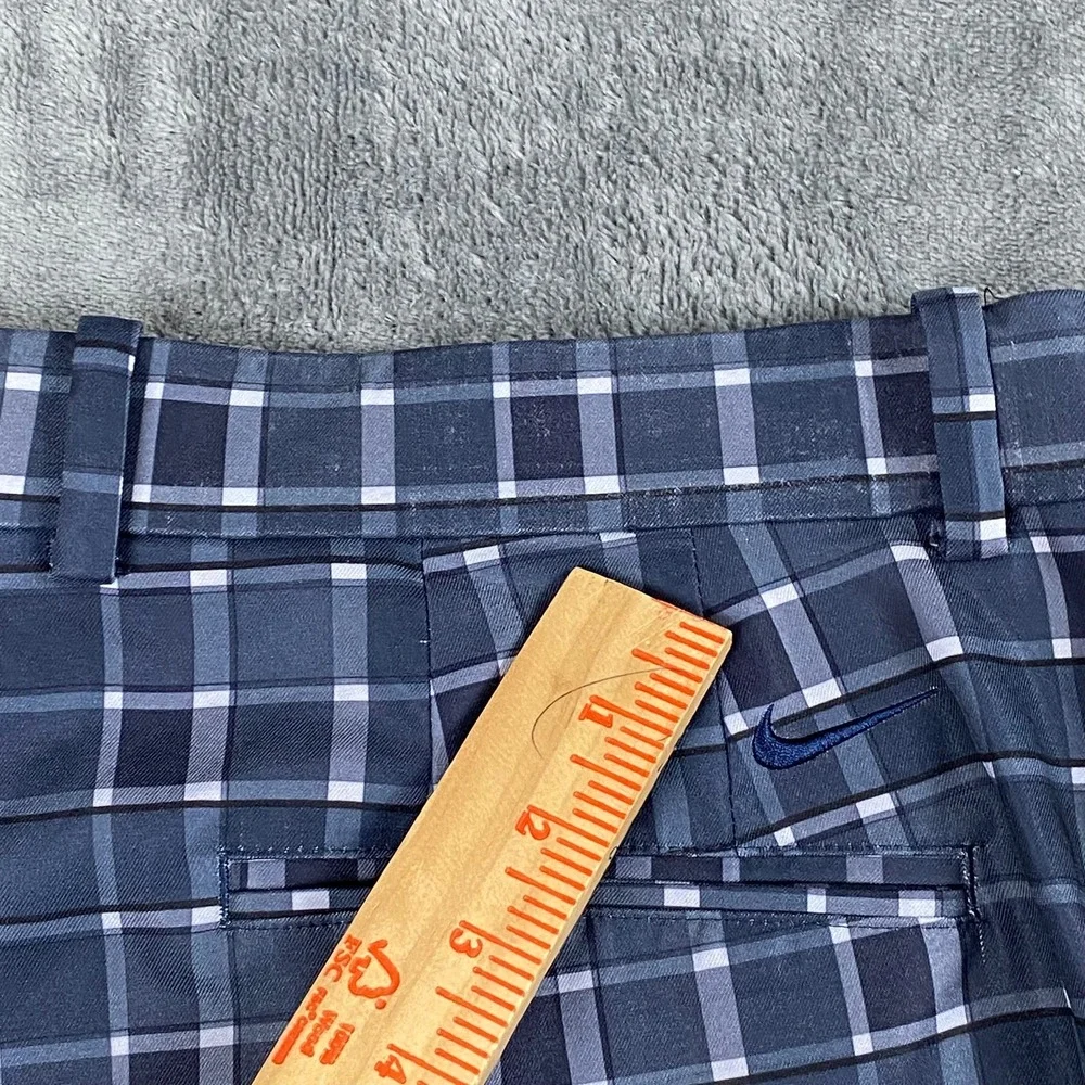 Nike Mens Golf Shorts Size 36 Blue Plaid‎ Dri-FIT Standard Fit Performance